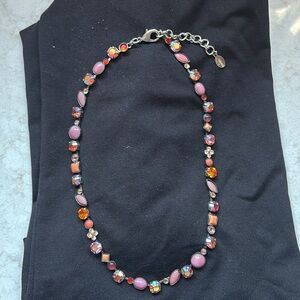 Sorelli Elegant Pink and Orange Beaded Necklace